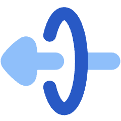 Triangle Arrow Elipse Left Icon from Flex Flat Set