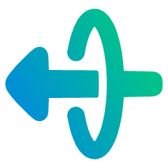 Triangle Arrow Elipse Left Icon from Plump Gradient Set