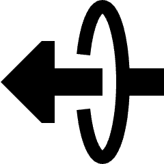 Triangle Arrow Elipse Left Icon from Sharp Solid Set