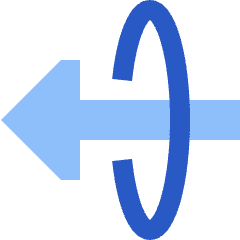 Triangle Arrow Elipse Left Icon from Sharp Flat Set
