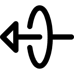 Triangle Arrow Elipse Left Icon from Core Line Set