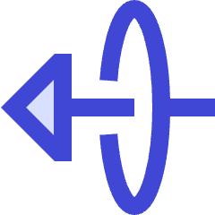 Triangle Arrow Elipse Left Icon from Sharp Duo Set