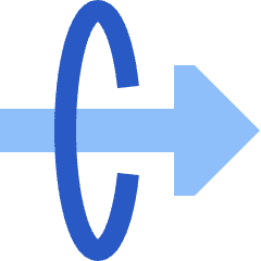 Triangle Arrow Elipse Right Icon from Sharp Flat Set