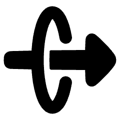Triangle Arrow Elipse Right Icon from Plump Solid Set