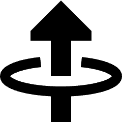 Triangle Arrow Elipse Up Icon from Sharp Solid Set