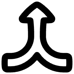 Triangle Arrow Merge Vertical Icon from Plump Remix Set