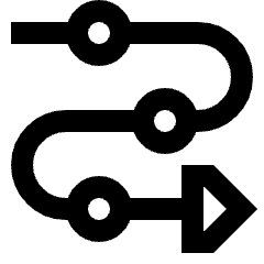 Triangle Arrow Roadmap Icon from Sharp Line Set