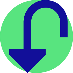 Triangle Arrow Turn Down Left Icon from Sharp Pop Set