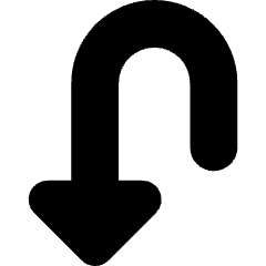 Triangle Arrow Turn Down Left Icon from Core Solid Set