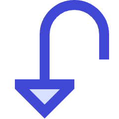Triangle Arrow Turn Down Left Icon from Sharp Duo Set