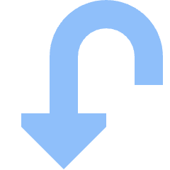 Triangle Arrow Turn Down Left Icon from Sharp Flat Set