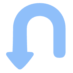 Triangle Arrow Turn Down Left Icon from Plump Flat Set