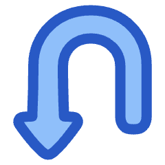 Triangle Arrow Turn Down Left Icon from Plump Duo Set