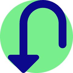 Triangle Arrow Turn Down Left Icon from Core Pop Set