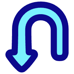 Triangle Arrow Turn Down Left Icon from Plump Pop Set