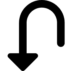 Triangle Arrow Turn Down Left Icon from Core Remix Set