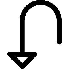 Triangle Arrow Turn Down Left Icon from Core Line Set