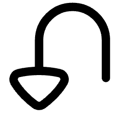 Triangle Arrow Turn Down Left Icon from Flex Line Set
