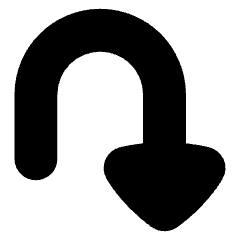 Triangle Arrow Turn Down Right Icon from Flex Solid Set