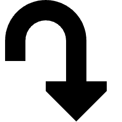 Triangle Arrow Turn Down Right Icon from Sharp Solid Set
