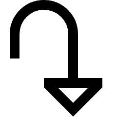 Triangle Arrow Turn Down Right Icon from Sharp Line Set
