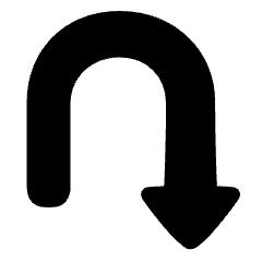 Triangle Arrow Turn Down Right Icon from Plump Solid Set