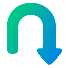 Triangle Arrow Turn Down Right Icon from Plump Gradient Set