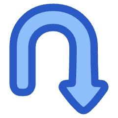 Triangle Arrow Turn Down Right Icon from Plump Duo Set