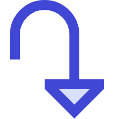 Triangle Arrow Turn Down Right Icon from Sharp Duo Set