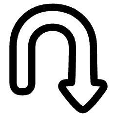 Triangle Arrow Turn Down Right Icon from Plump Line Set