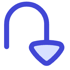 Triangle Arrow Turn Down Right Icon from Flex Duo Set