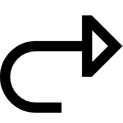 Triangle Arrow Turn Forward Icon from Sharp Line Set