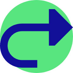 Triangle Arrow Turn Forward Icon from Sharp Pop Set