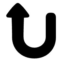 Triangle Arrow Turn Up Left Icon from Plump Solid Set