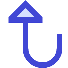 Triangle Arrow Turn Up Left Icon from Sharp Duo Set