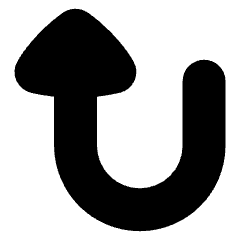 Triangle Arrow Turn Up Left Icon from Flex Solid Set