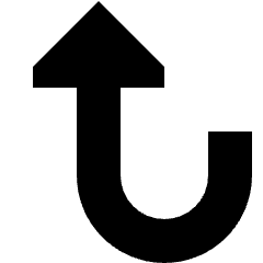 Triangle Arrow Turn Up Left Icon from Sharp Solid Set