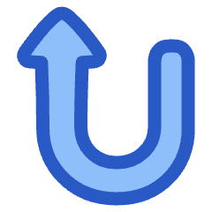 Triangle Arrow Turn Up Left Icon from Plump Duo Set
