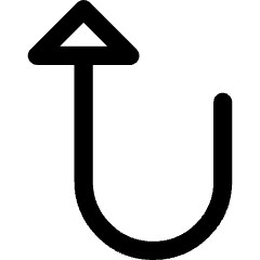 Triangle Arrow Turn Up Left Icon from Core Line Set