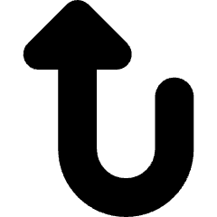 Triangle Arrow Turn Up Left Icon from Core Solid Set