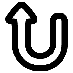 Triangle Arrow Turn Up Left Icon from Plump Remix Set
