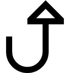Triangle Arrow Turn Up Right Icon from Sharp Line Set