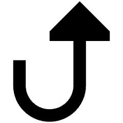 Triangle Arrow Turn Up Right Icon from Sharp Remix Set