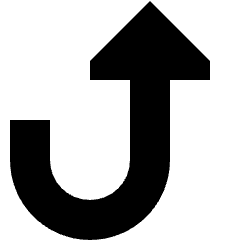 Triangle Arrow Turn Up Right Icon from Sharp Solid Set