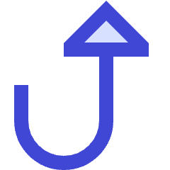 Triangle Arrow Turn Up Right Icon from Sharp Duo Set
