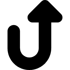 Triangle Arrow Turn Up Right Icon from Core Solid Set