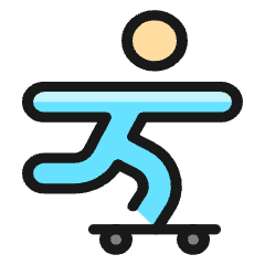Skateboard Person 1 Icon from Ultimate Colors Set