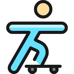 Skateboard Person Icon from Ultimate Colors Set