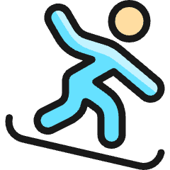 Skiing Board Slide Icon from Ultimate Colors Set
