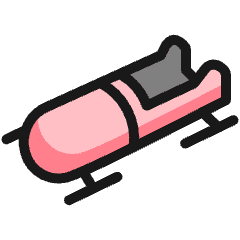 Skiing Bobsled Icon from Ultimate Colors Set